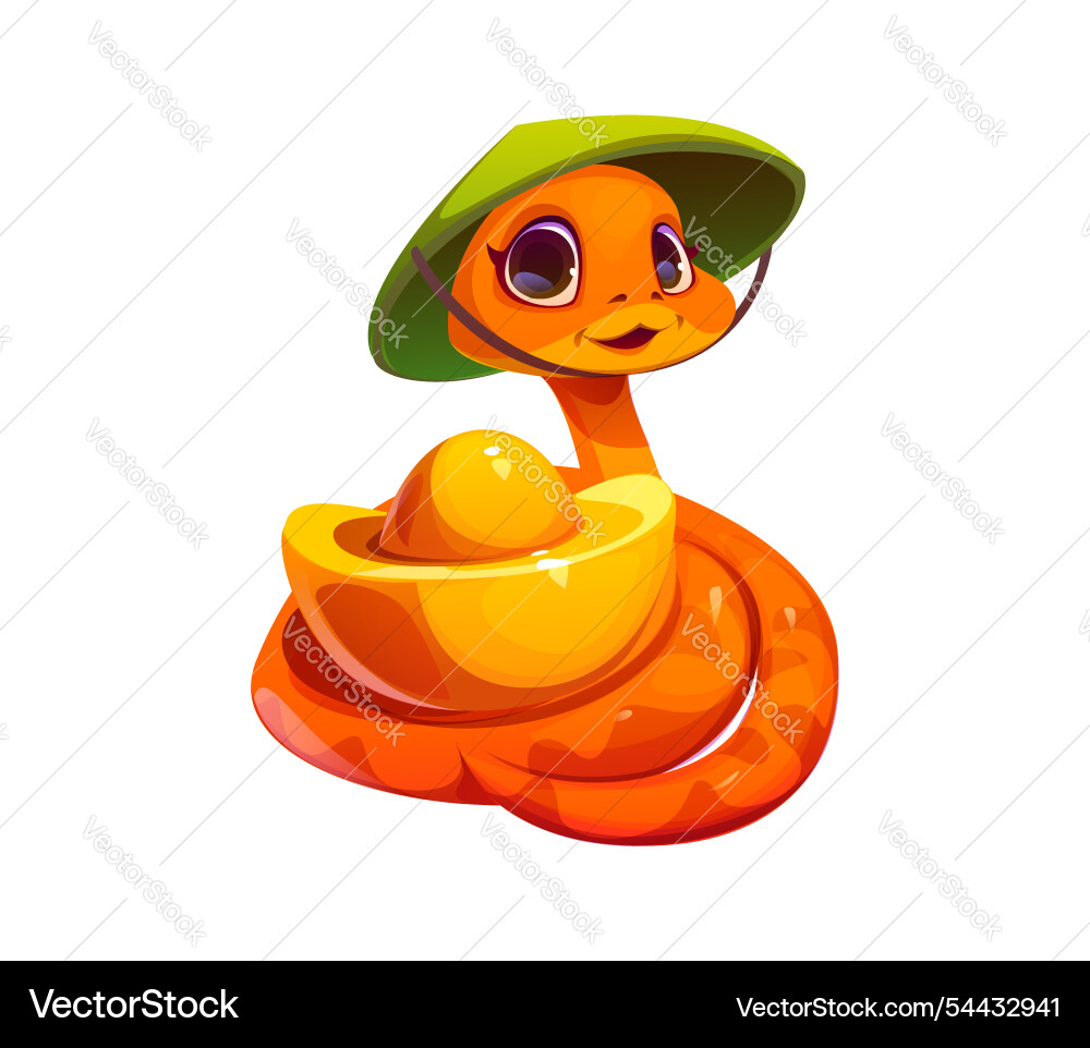 Chinese lunar year cartoon cute snake character Chinese lunar year cartoon cute snake character vector image