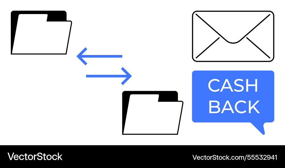 Document exchange process with email notification Document exchange process with email notification vector image