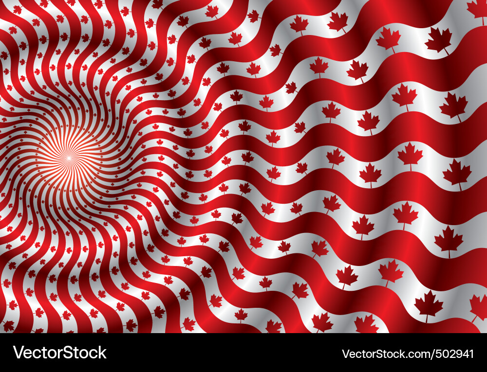 Dynamic Canadian Flag Pattern vector image