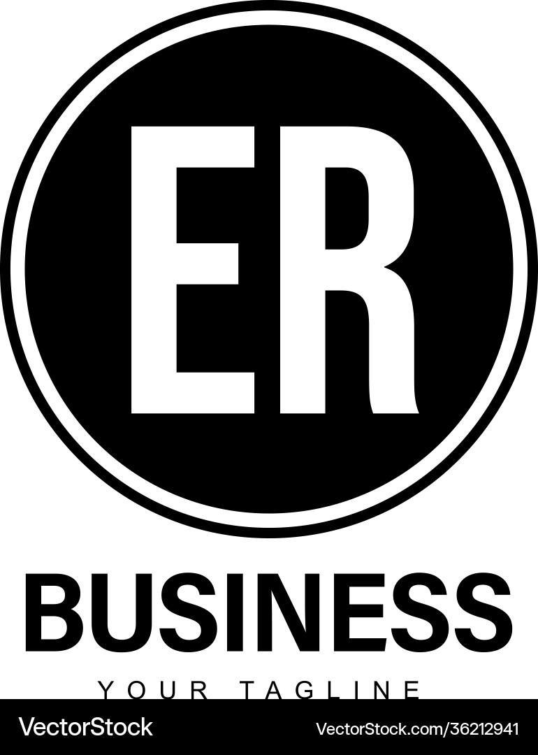 Er initial a logo design with abstract style Er initial a logo design with abstract style Vector Image