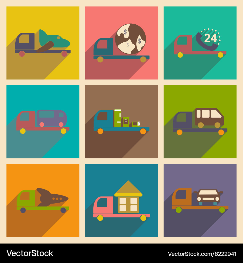 Flat with shadow concept and mobile application vector image