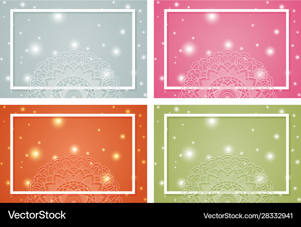 Four mandala patterns design on background Four mandala patterns design on background vector image