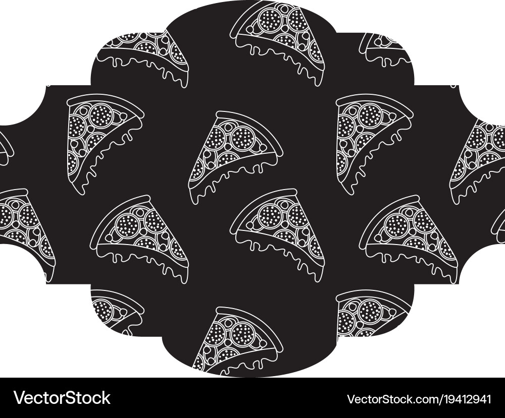 Frame with pizza pattern background Vector Image