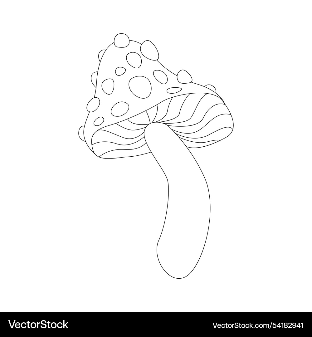 Groovy line esoteric mushroom psychedelic Groovy line esoteric mushroom psychedelic vector image