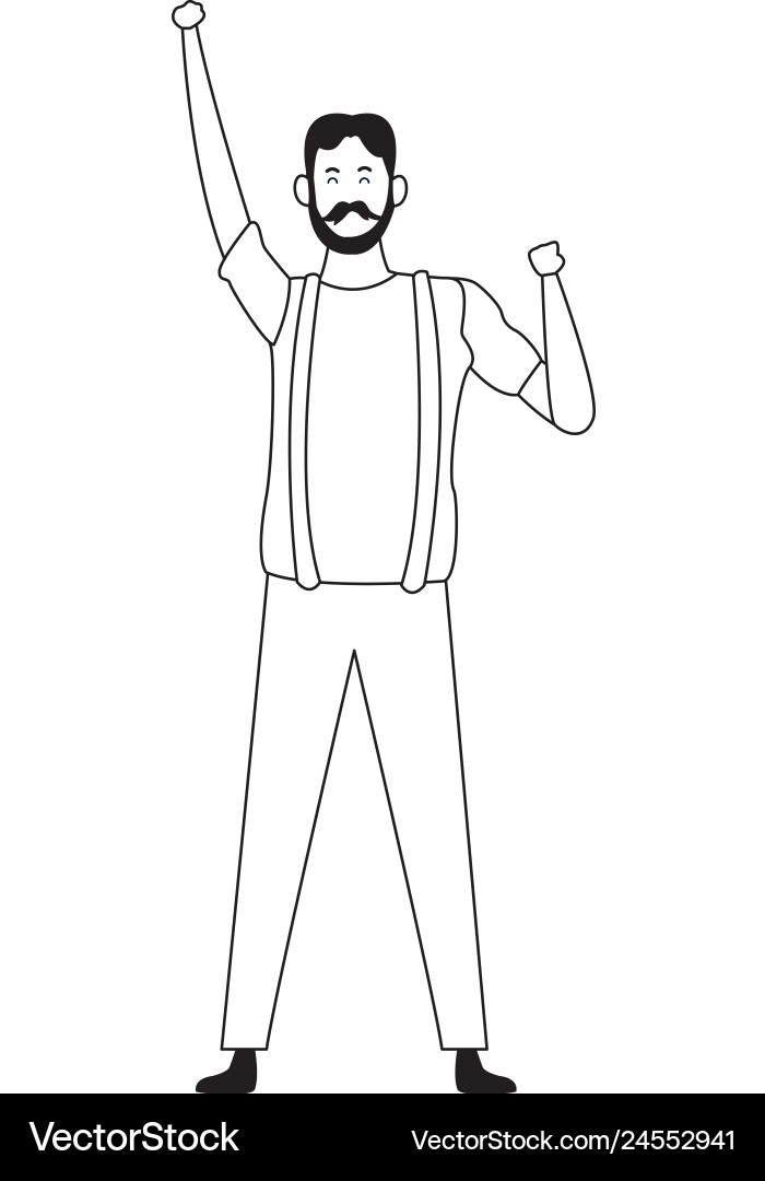 Happy old man dancing cartoon Vector Image