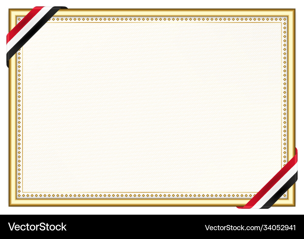 Horizontal frame and border with egypt flag Horizontal frame and border with egypt flag vector image
