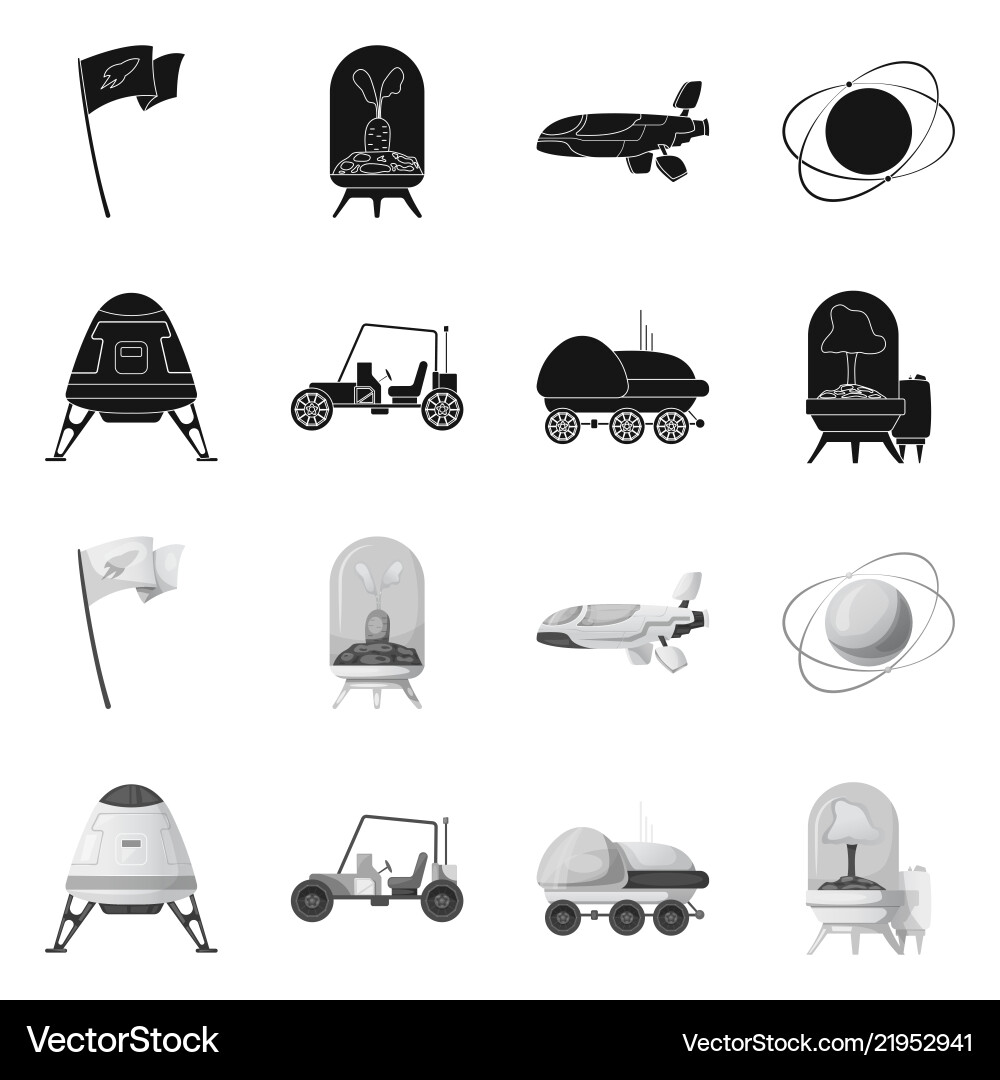 Isolated object of mars and space sign collection Isolated object of mars and space sign collection vector image