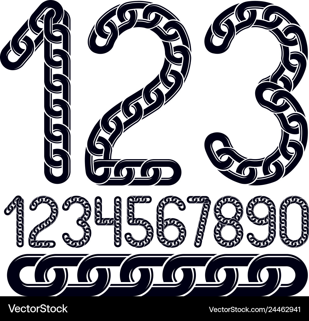Modern numbers collection trendy for use Modern numbers collection trendy for use vector image