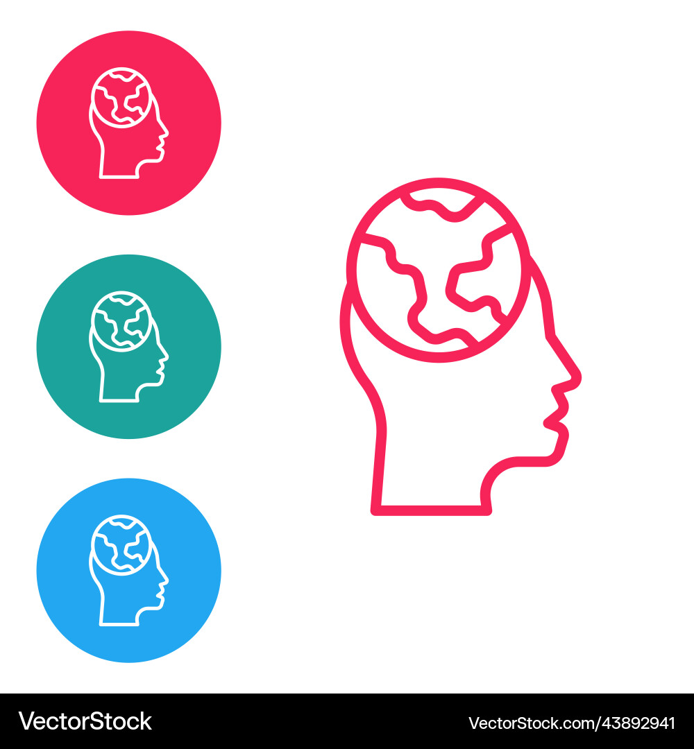 Red line learning foreign languages icon isolated Vector Image
