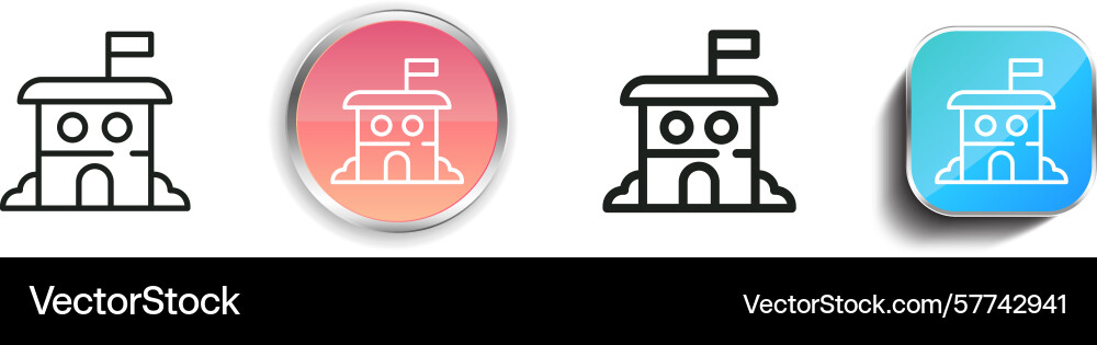 Residence icon thin linear regular and button Residence icon thin linear regular and button vector image