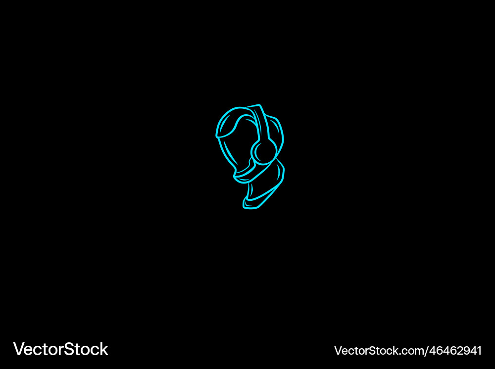 Robot logo design with dark background abstract Vector Image