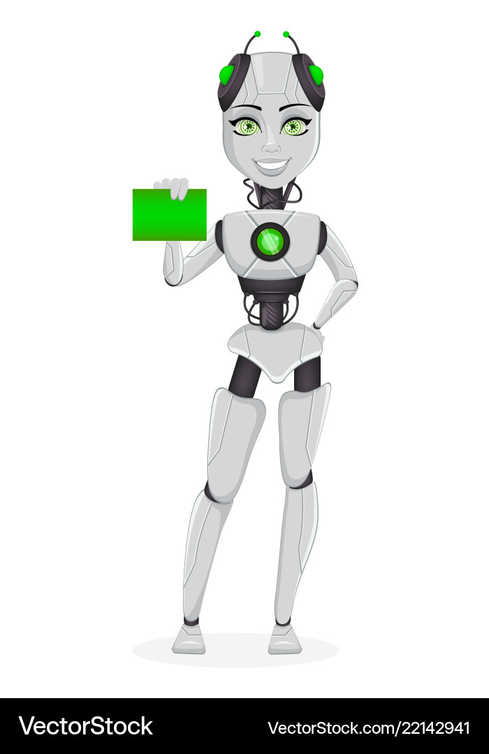 Robot with artificial intelligence female bot Robot with artificial intelligence female bot vector image