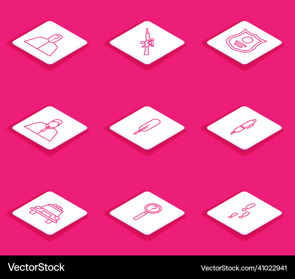 Set line anonymous with question mark sniper vector image