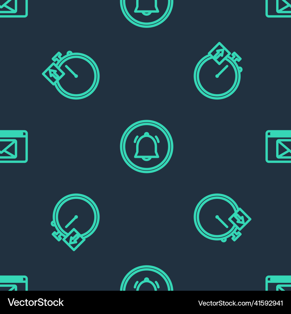 Set line button chat notification stopwatch Set line button chat notification stopwatch vector image