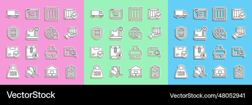 Set line verification of delivery list clipboard Set line verification of delivery list clipboard vector image