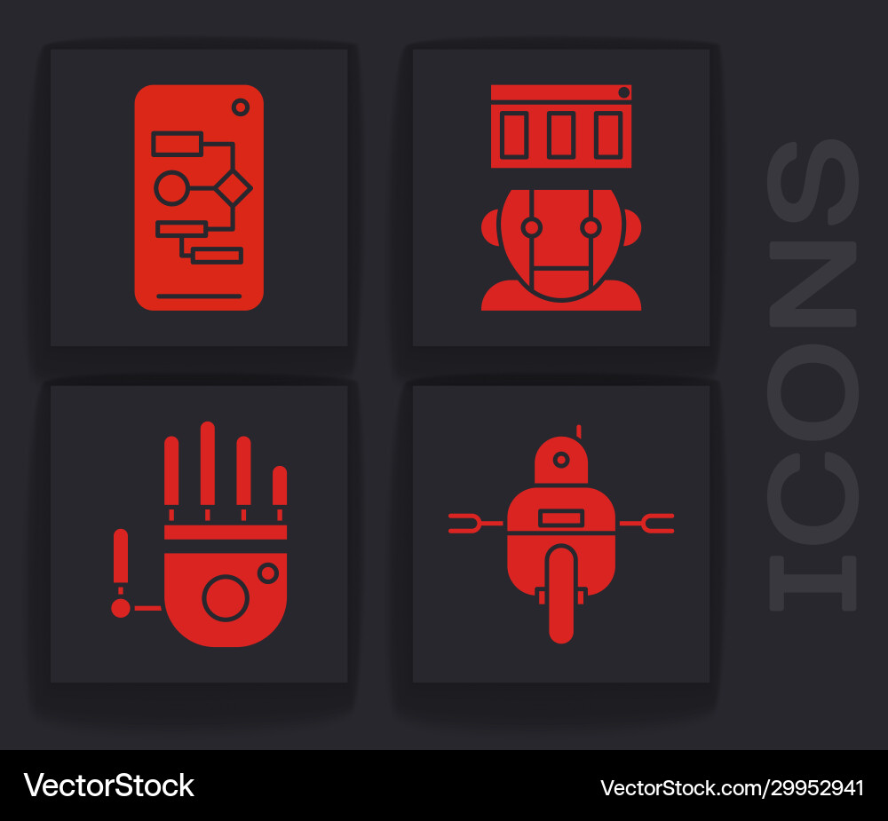 Set robot algorithm and mechanical Vector Image