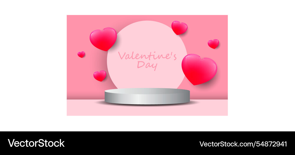 Valentines day background with product display Vector Image