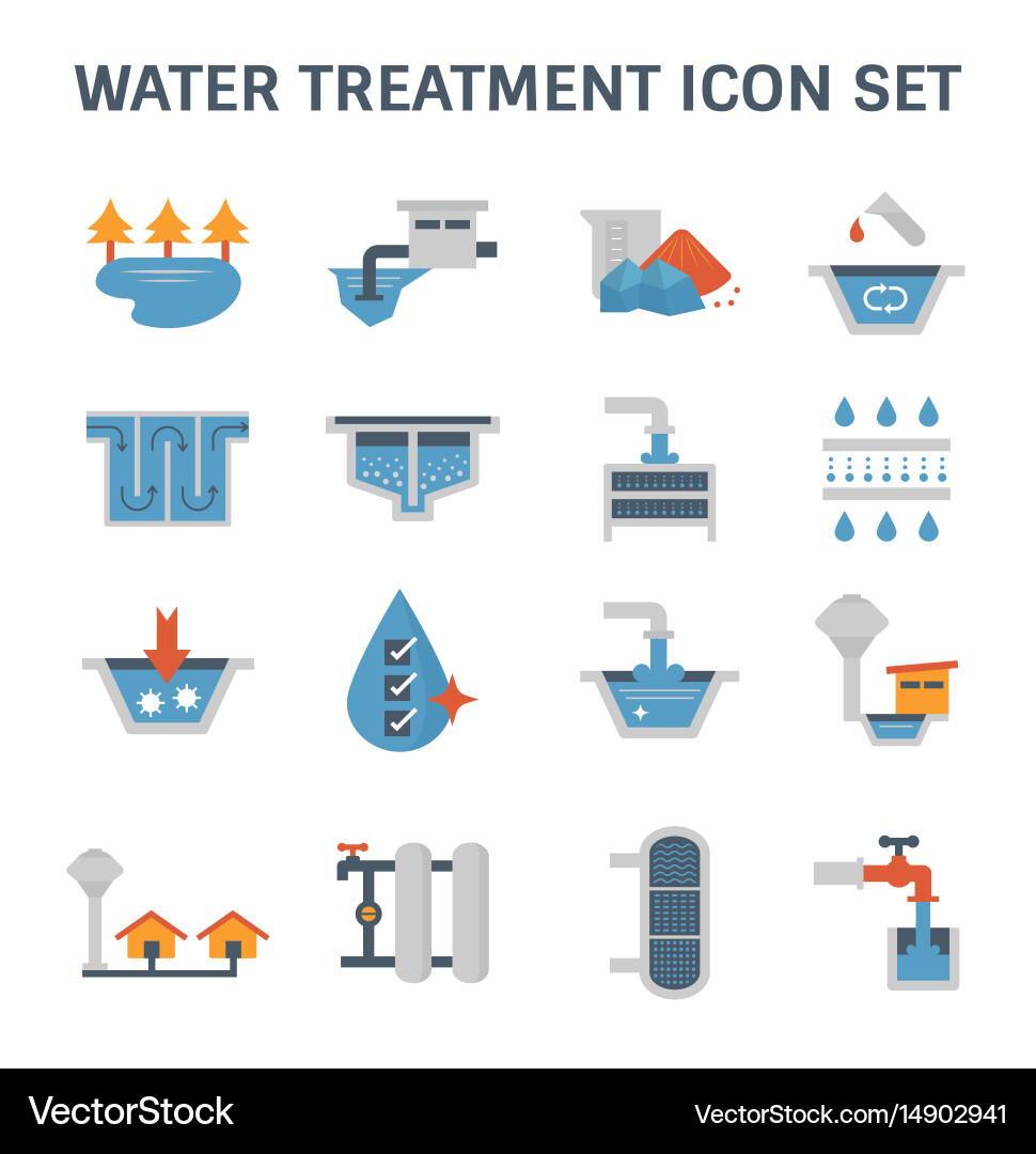Water Treatment Icons Royalty Free Vector Image