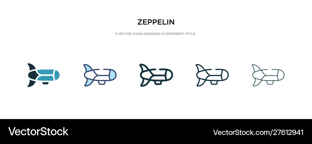 Zeppelin icon in different style two colored vector image