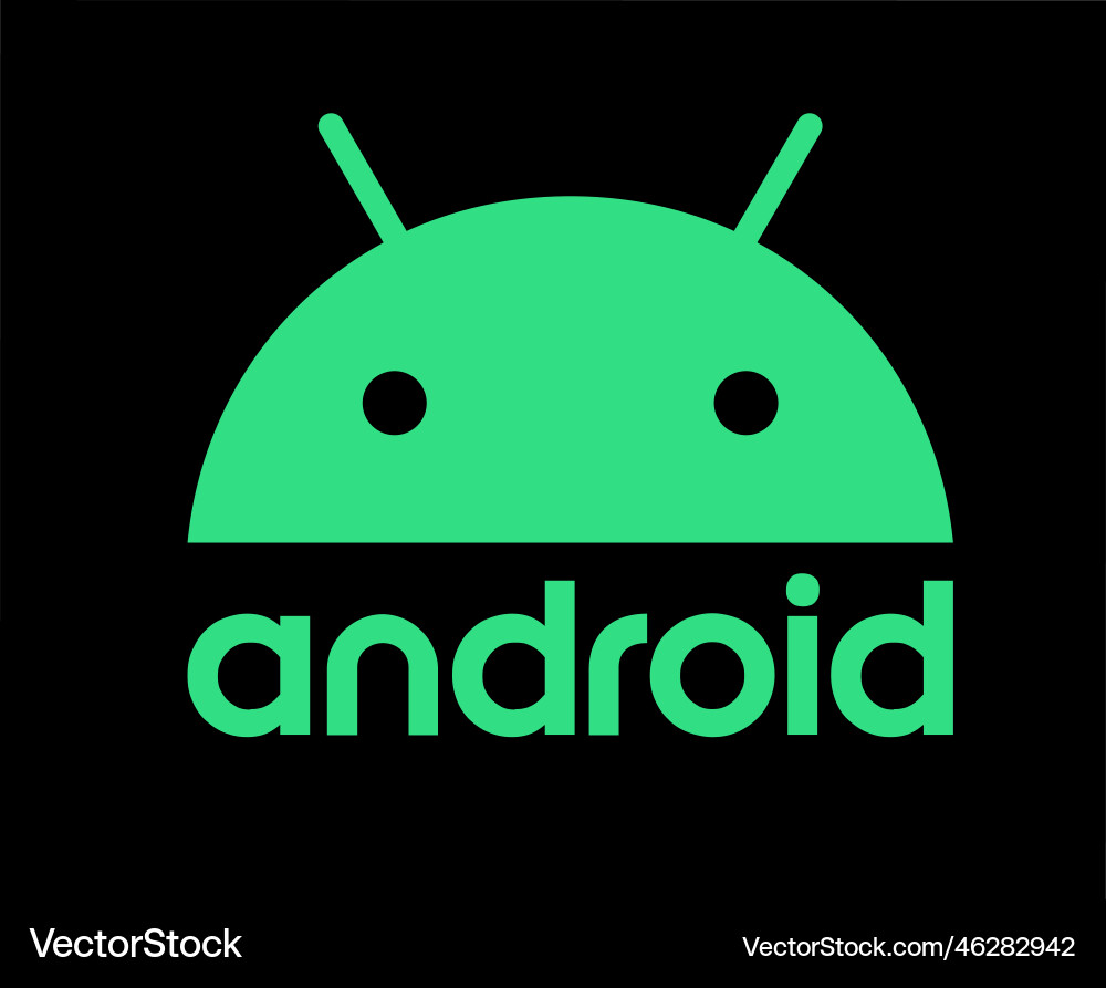 Android icon logo symbol with name green design Android icon logo symbol with name green design Vector Image