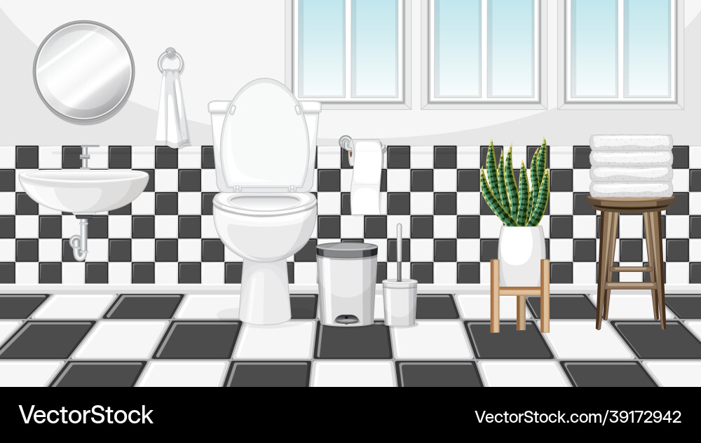 Bathroom interior design with furniture vector image