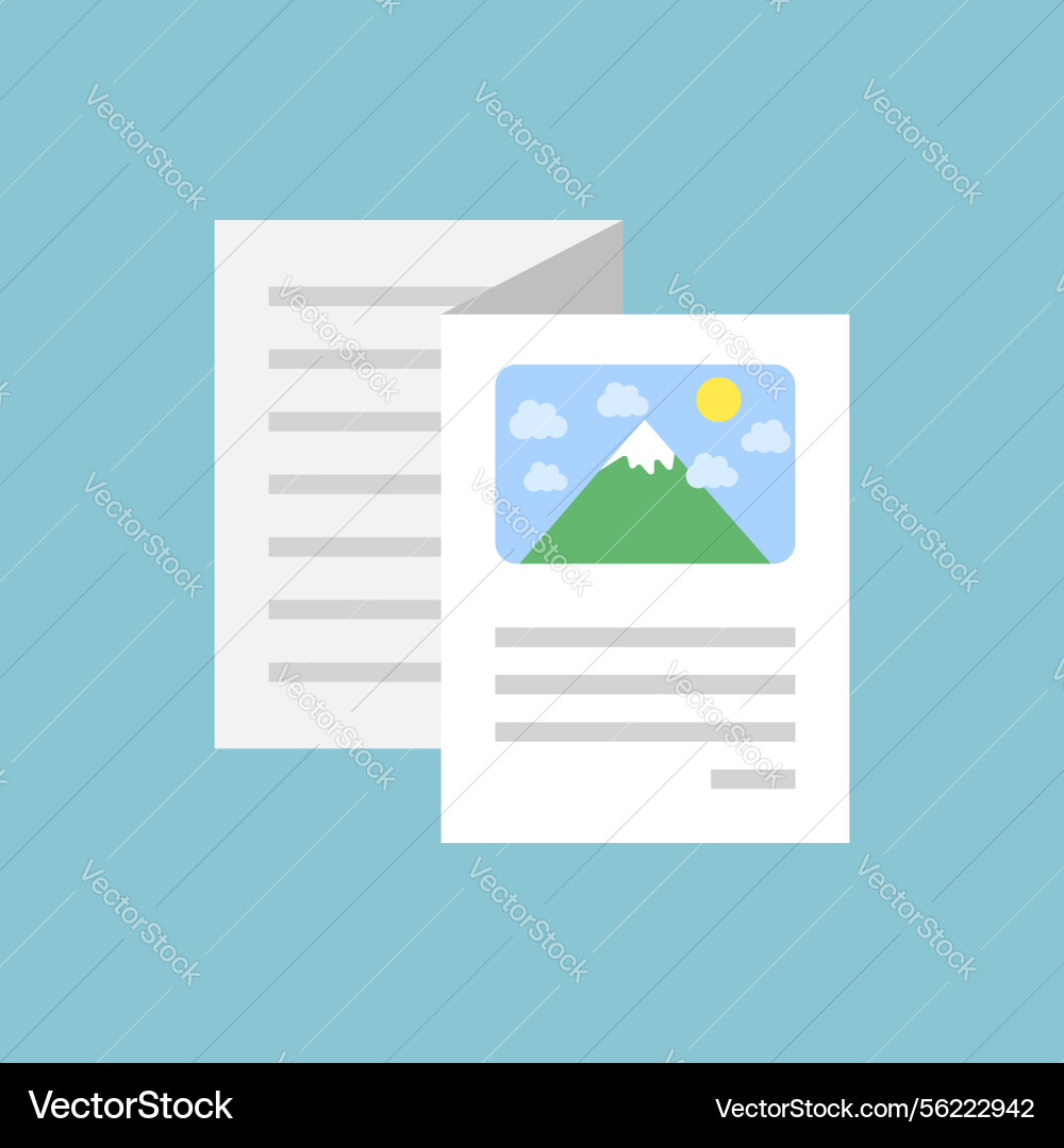 Brochure flyer icon in flat style booklet Vector Image