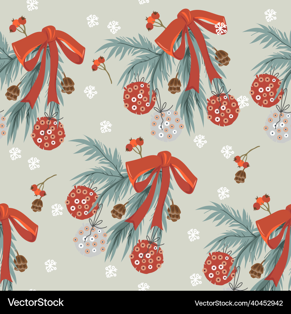 Christmas seamless endless pattern with spruce Christmas seamless endless pattern with spruce vector image