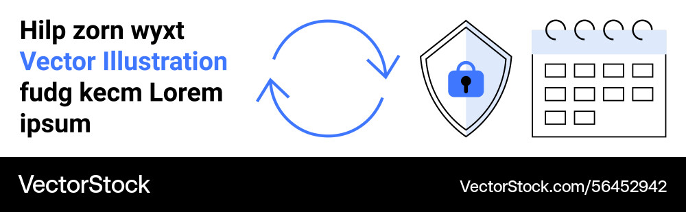 Data sync security shield and calendar graphics Data sync security shield and calendar graphics vector image