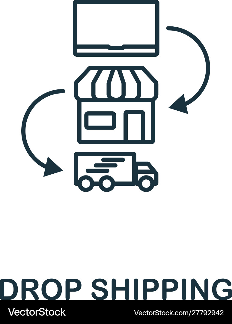 Drop Shipping-Icon Umriss Stil dünne Linie Drop Shipping-Icon Umriss Stil dünne Linie vektorbild