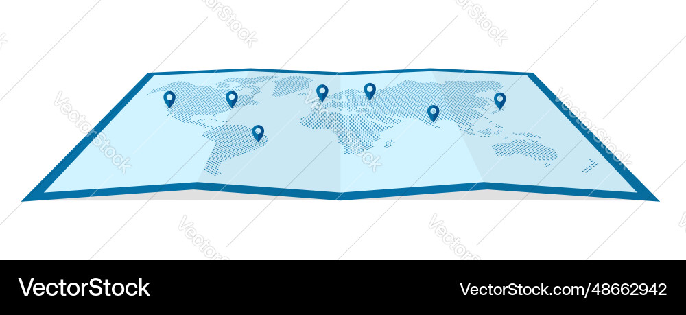 Four-fold world map drawn with circular dots Four-fold world map drawn with circular dots vector image