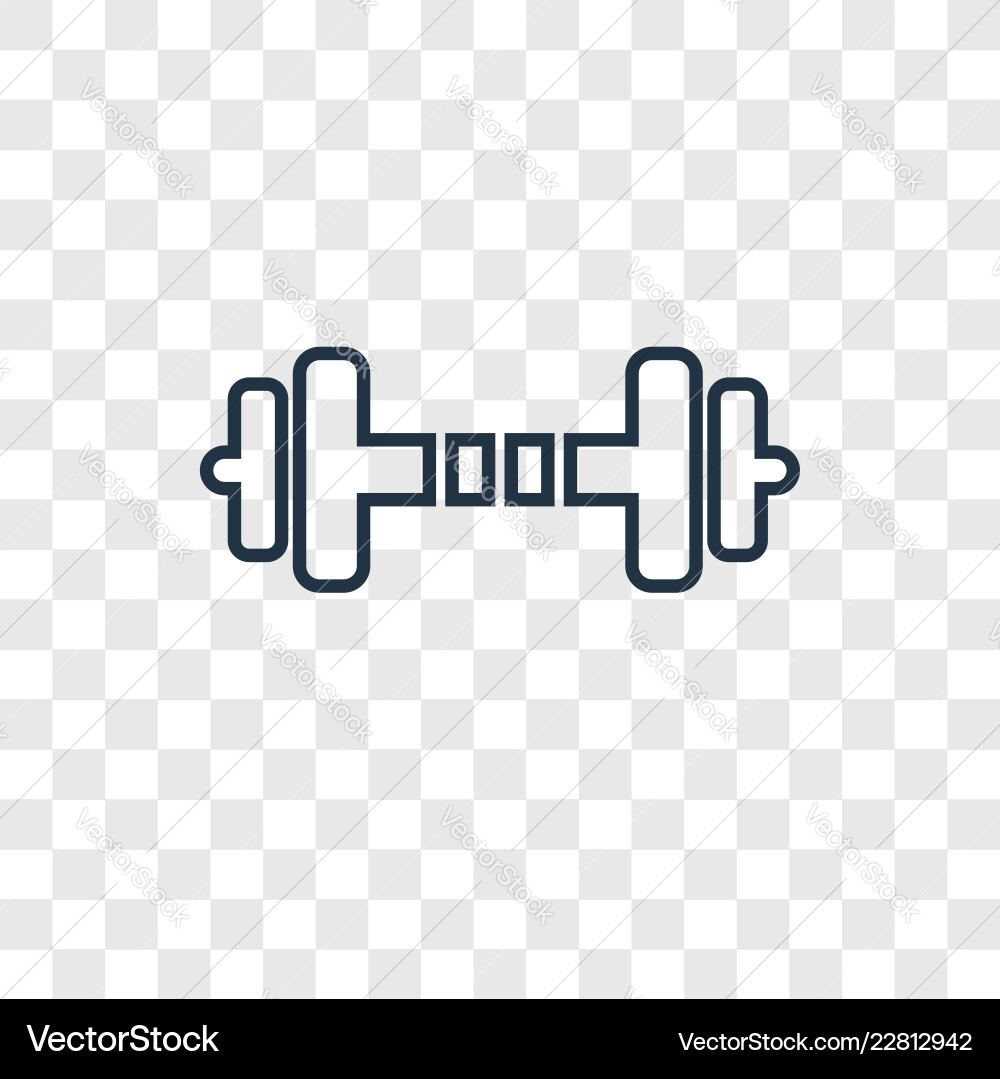 Gym concept linear icon isolated on transparent Vector Image