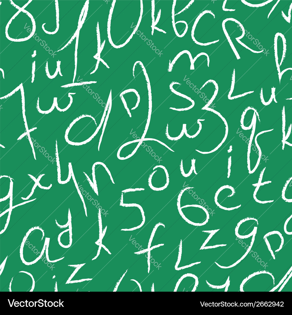 Handwritten Numbers and Letters Pattern vector image