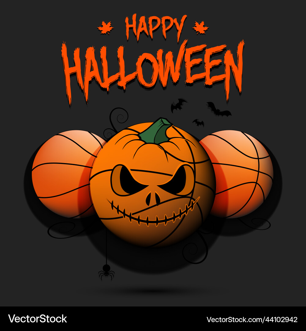 Happy halloween drei Basketballbälle Happy halloween drei Basketballbälle vektorbild