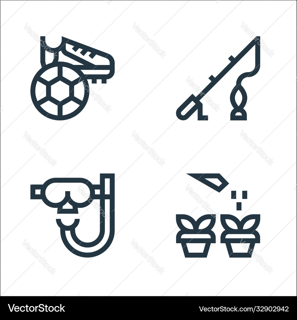 Hobbies line icons linear set quality Hobbies line icons linear set quality vector image