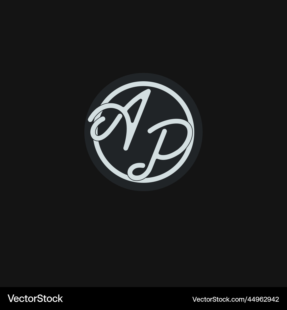 Initials ap logo monogram with simple circle line Vector Image