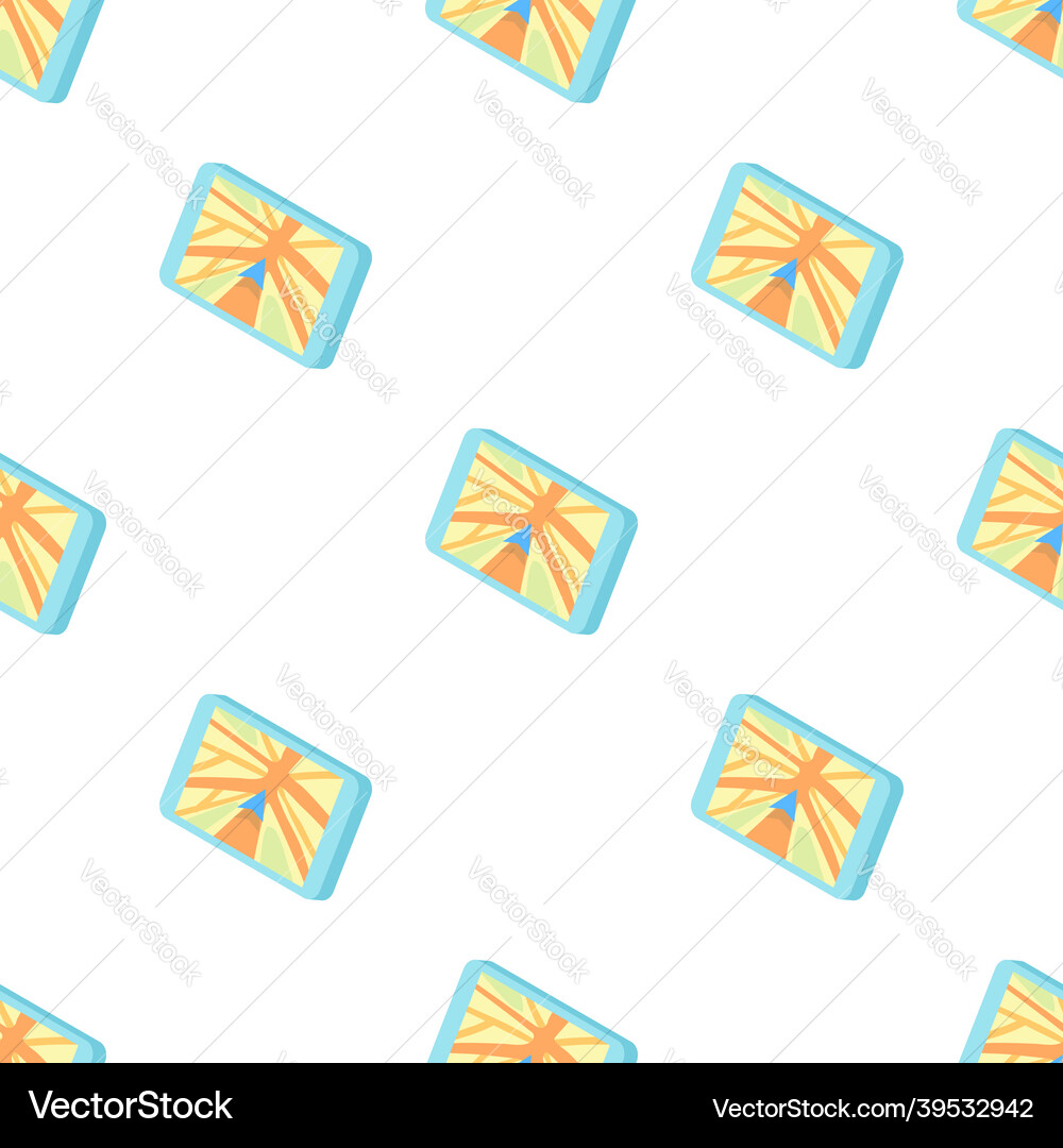 Map on tablet pattern seamless Vector Image