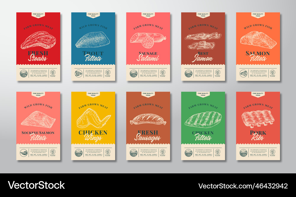 Meat & Food Label Collection Royalty Free Vector Image
