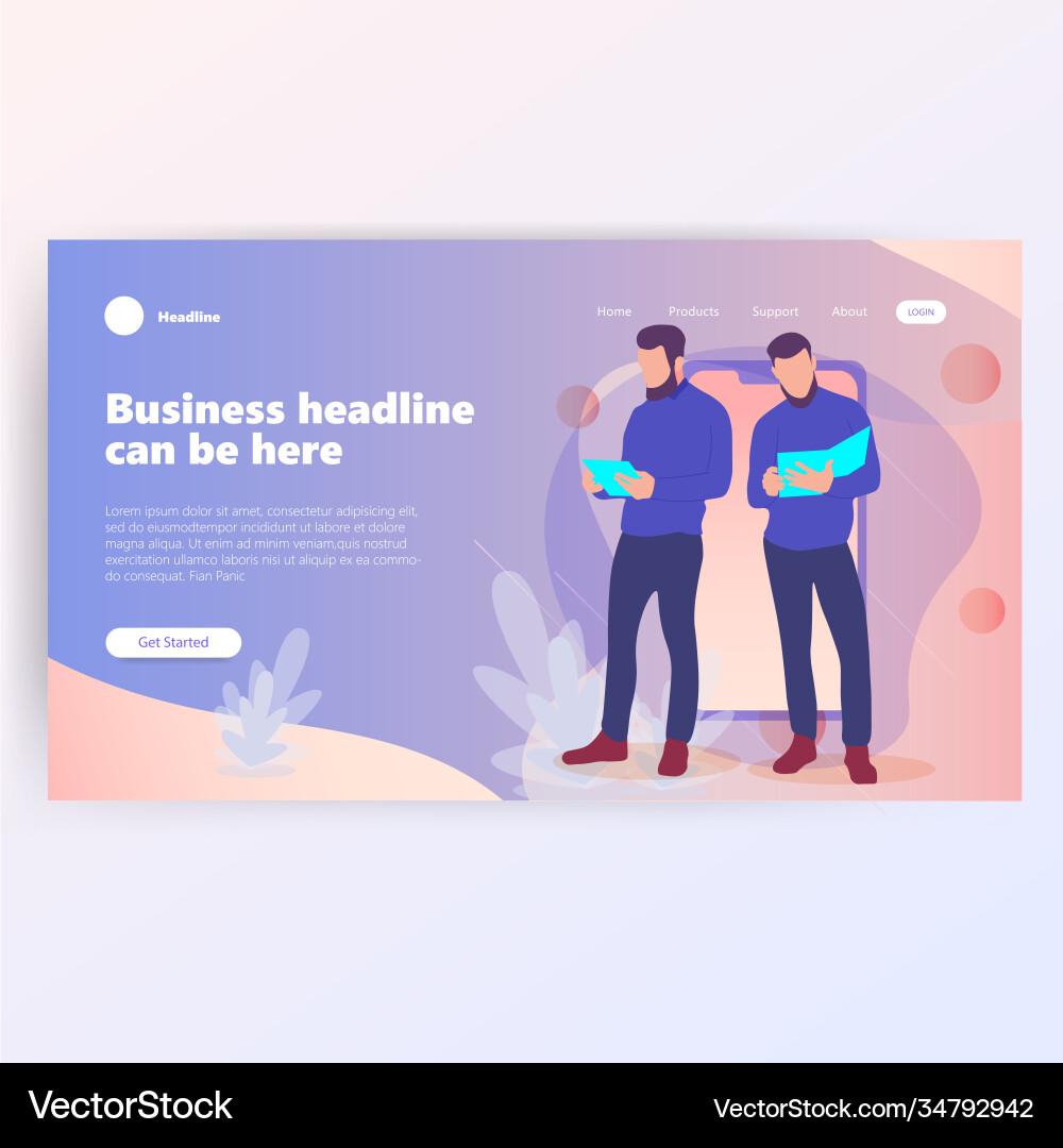 People work in a team and interact with graphs vector image