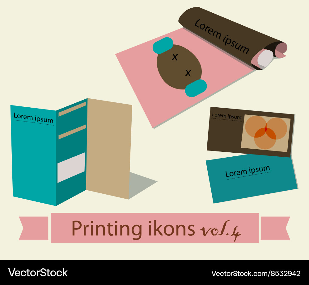 Print icons set4 vector image
