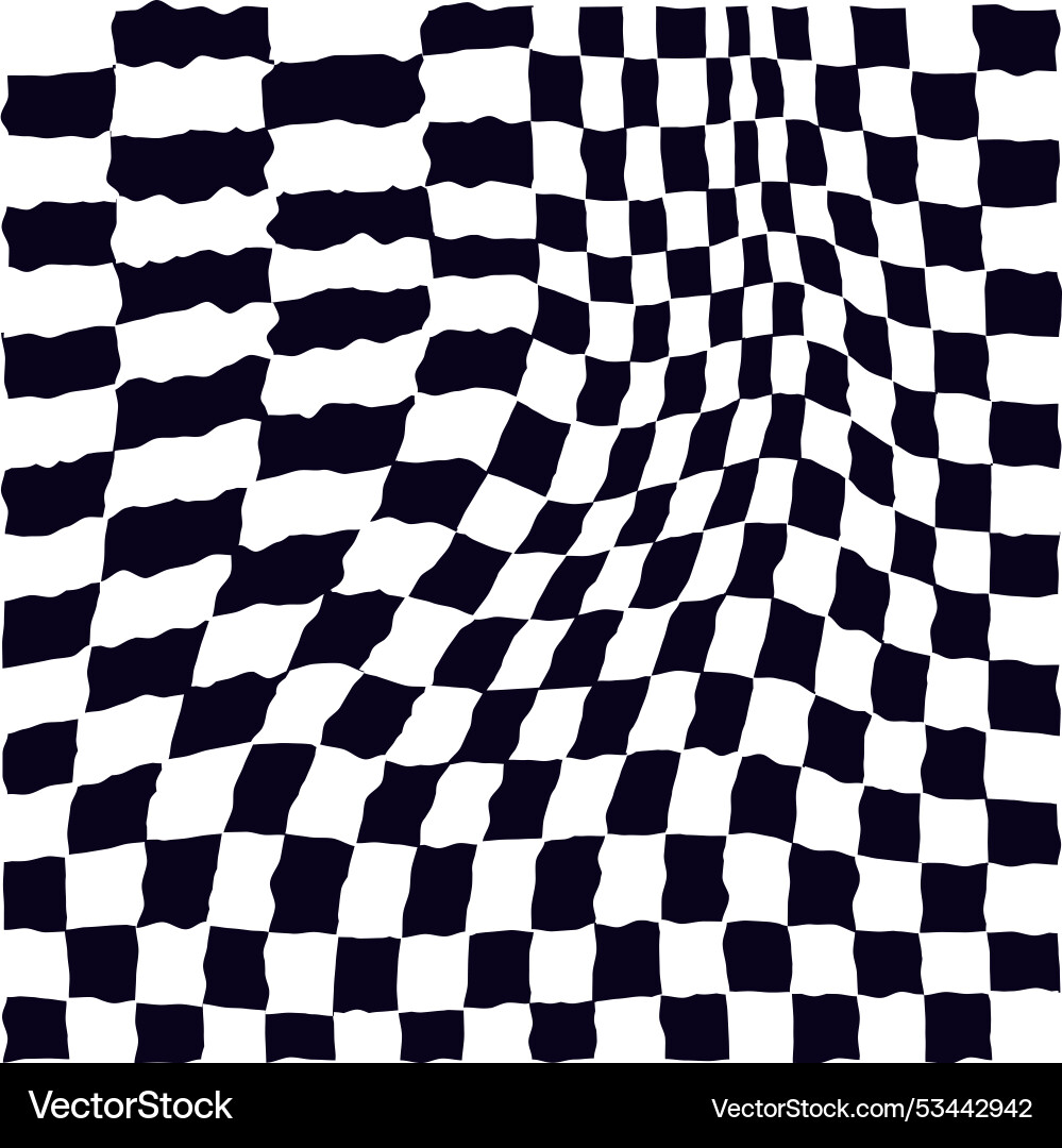 Psychedelic checkerboard pattern Psychedelic checkerboard pattern vector image