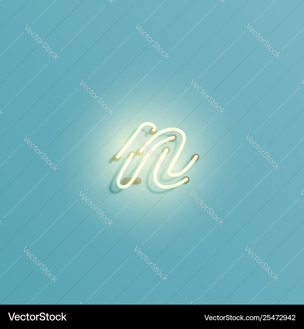 Realistic neon character from a fontset Realistic neon character from a fontset vector image