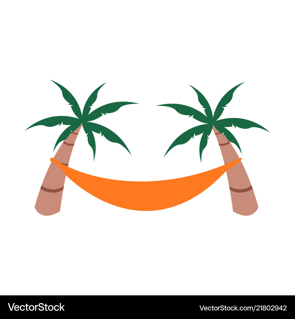 Relaxing summer beach hammock object design vector image
