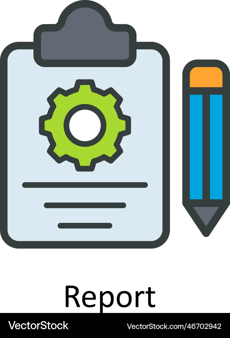 Report fill outline icons simple stock il vector image