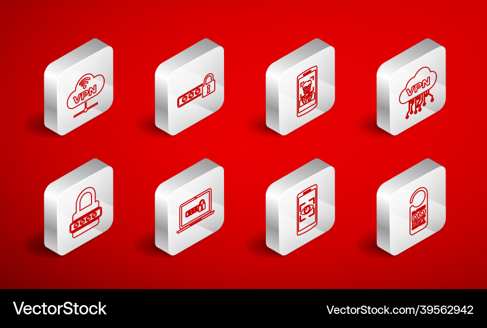 Set line please do not disturb password vector image