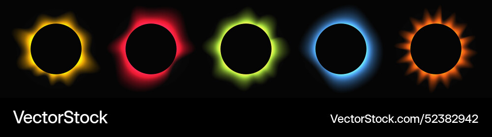 Set of circle illuminate light frames Set of circle illuminate light frames vector image