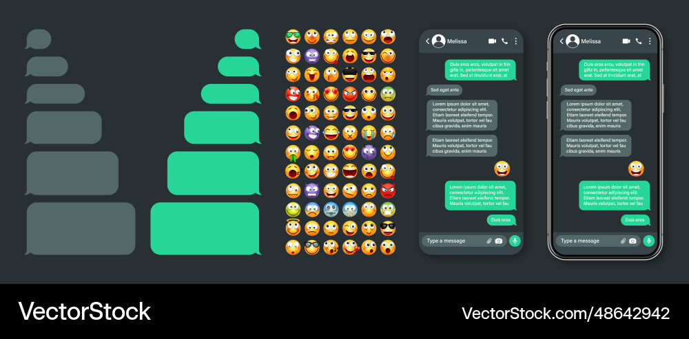 Smartphone messaging app user interface Smartphone messaging app user interface vector image