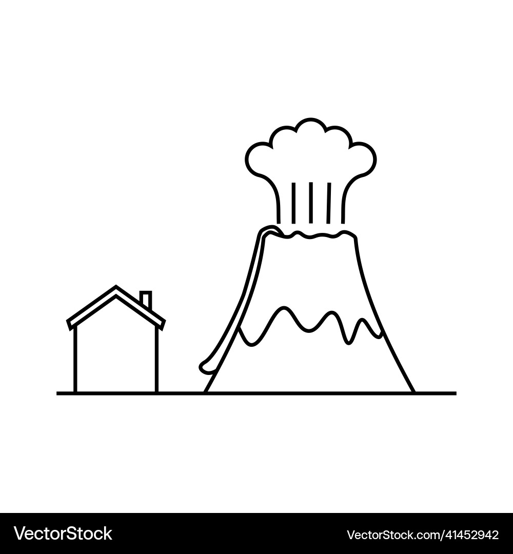 Volcano line icon outline sign linear style Volcano line icon outline sign linear style vector image