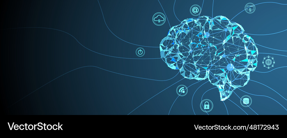 Abstract artificial intelligence cloud computing Abstract artificial intelligence cloud computing vector image