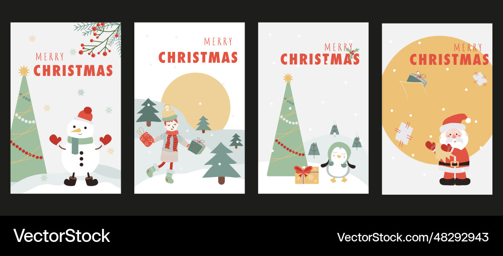 Christmas holiday cover brochure set in trendy Christmas holiday cover brochure set in trendy vector image