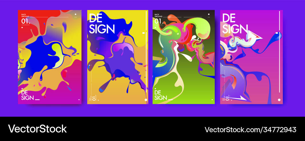 Colorful abstract fluid gradient pattern vector image